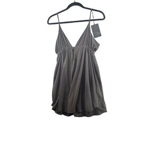 Chaser  Deep V  Mesh Nightie Asphalt Color Size M NWT